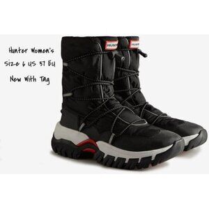 Hunter Women's Insulated Sherpa Rain & Snow Boots - Black Size 6 US New With Tag
